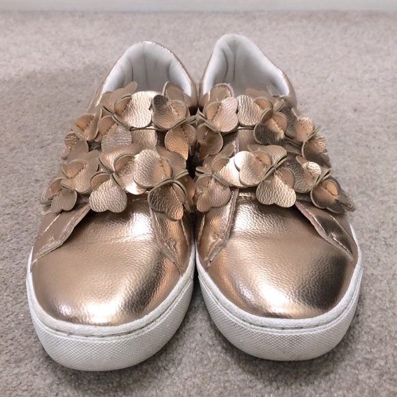 Design Lab Lord & Taylor | Gold Flower Sneakers - Picture 5 of 11